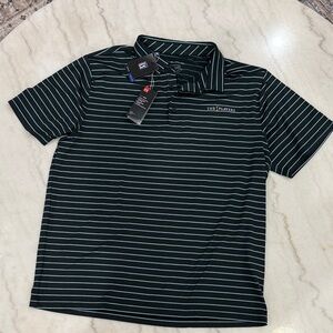 Under Armour- The Players - Black and Blue Striped Polo Men’s 2XL